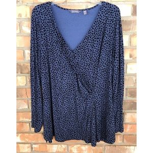 Lisa Rinna Women’s Plus Size Long Sleeve V-Neck Top Size 1X